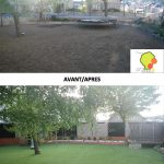 transformation de jardin gazon artificiel